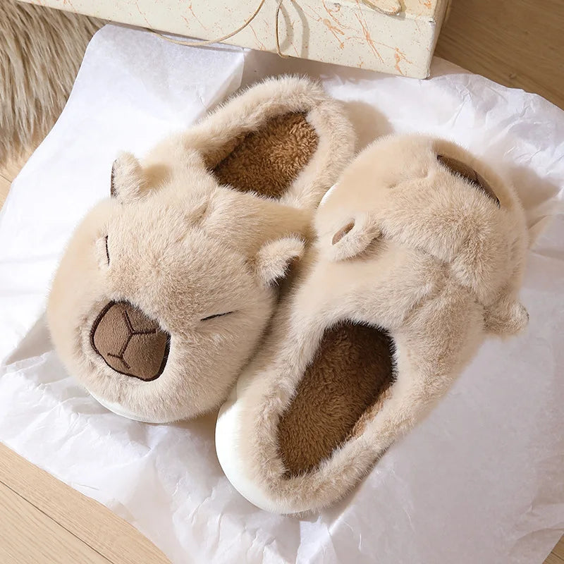 Pantuflas Capybara 🦫 | Zapatillas de Casa Cálidas Antideslizantes para Mujer y Hombre