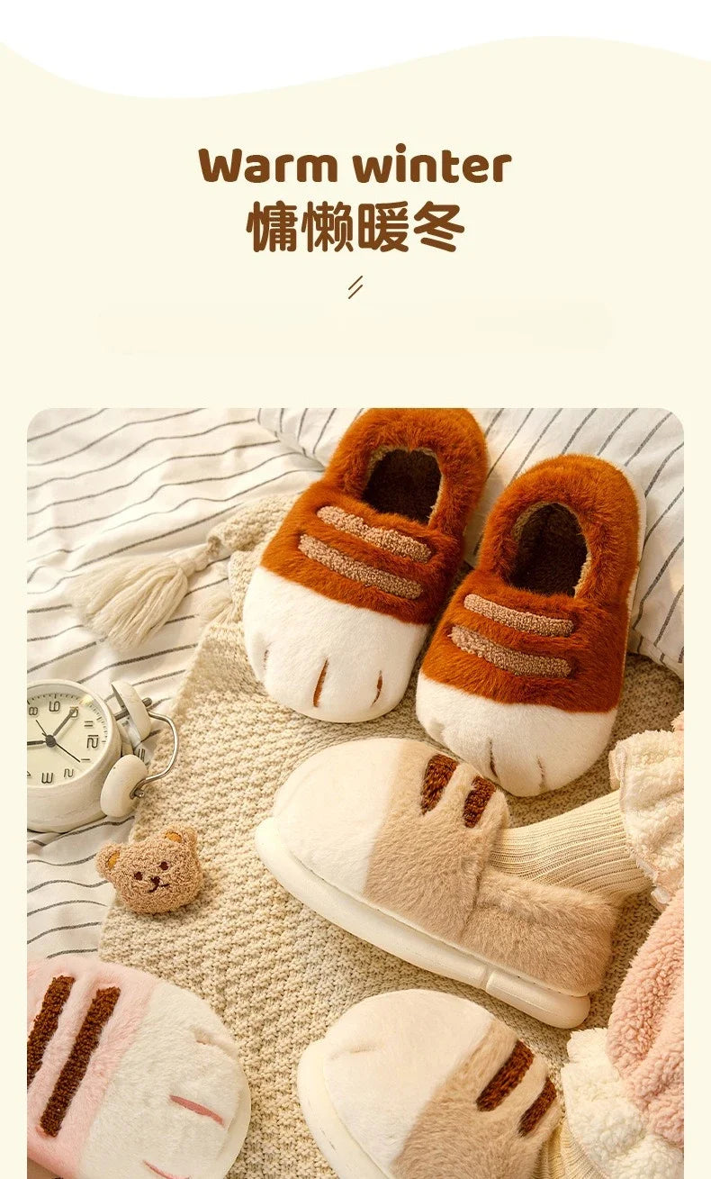 Pantuflas Pata de Gato 🐾 | Zapatillas de Casa Kawaii Peludas para Mujer