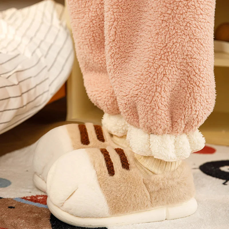 Pantuflas Pata de Gato 🐾 | Zapatillas de Casa Kawaii Peludas para Mujer