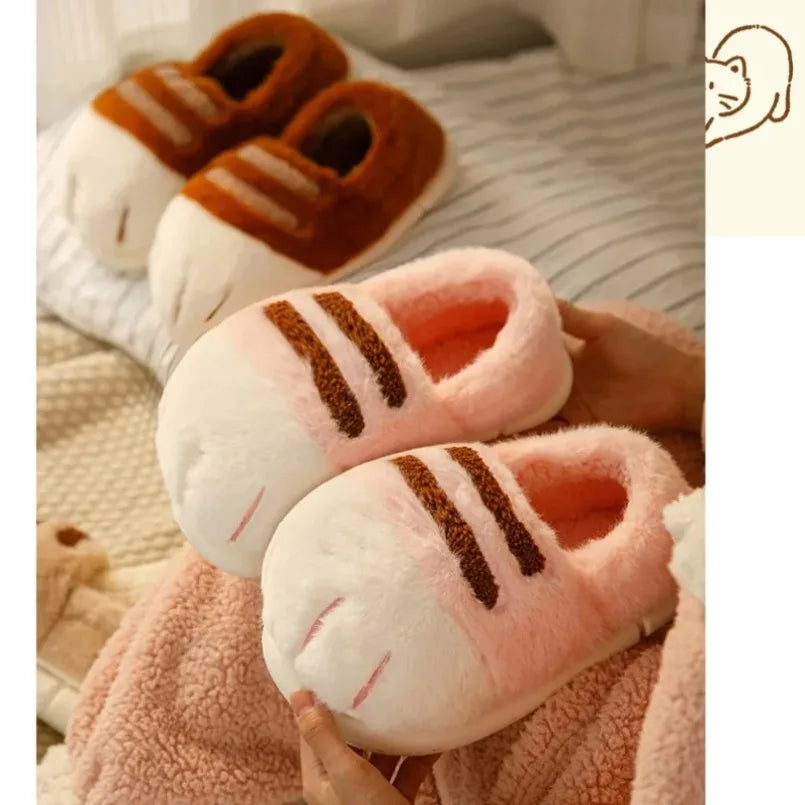 Pantuflas Pata de Gato 🐾 | Zapatillas de Casa Kawaii Peludas para Mujer