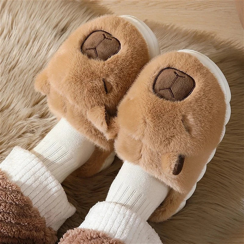 Pantuflas Capybara 🦫 | Zapatillas de Casa Cálidas Antideslizantes para Mujer y Hombre