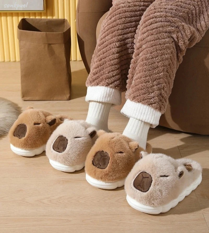 Pantuflas Capybara 🦫 | Zapatillas de Casa Cálidas Antideslizantes para Mujer y Hombre