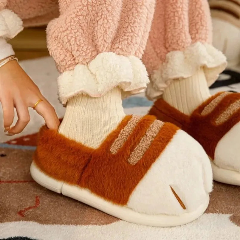 Pantuflas Pata de Gato 🐾 | Zapatillas de Casa Kawaii Peludas para Mujer