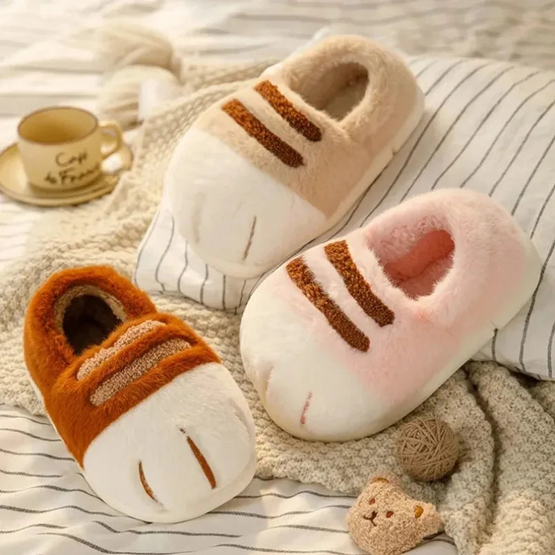 Pantuflas Pata de Gato 🐾 | Zapatillas de Casa Kawaii Peludas para Mujer