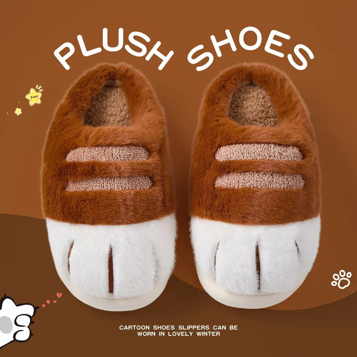 Pantuflas Pata de Gato 🐾 | Zapatillas de Casa Kawaii Peludas para Mujer