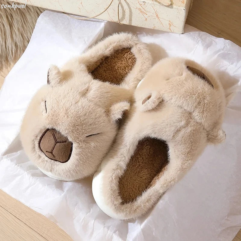 Pantuflas Capybara 🦫 | Zapatillas de Casa Cálidas Antideslizantes para Mujer y Hombre