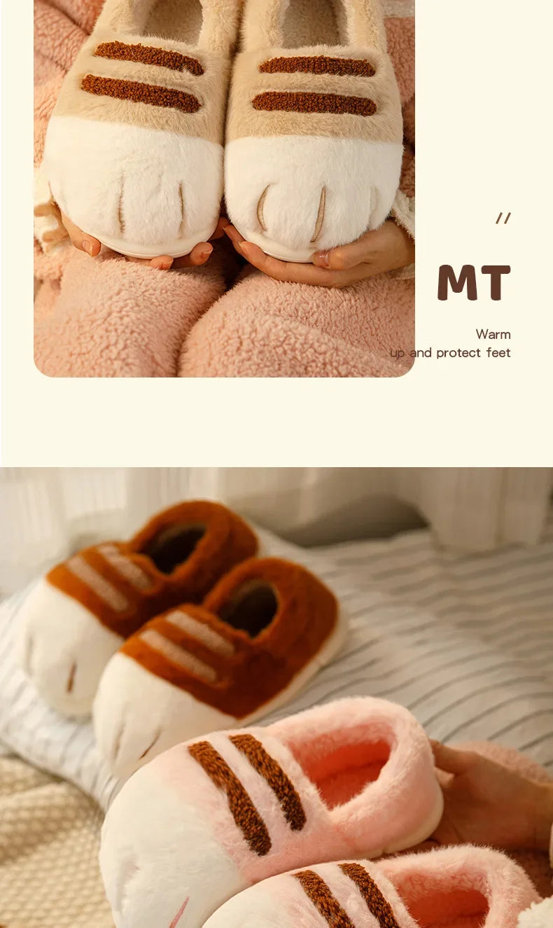 Pantuflas Pata de Gato 🐾 | Zapatillas de Casa Kawaii Peludas para Mujer
