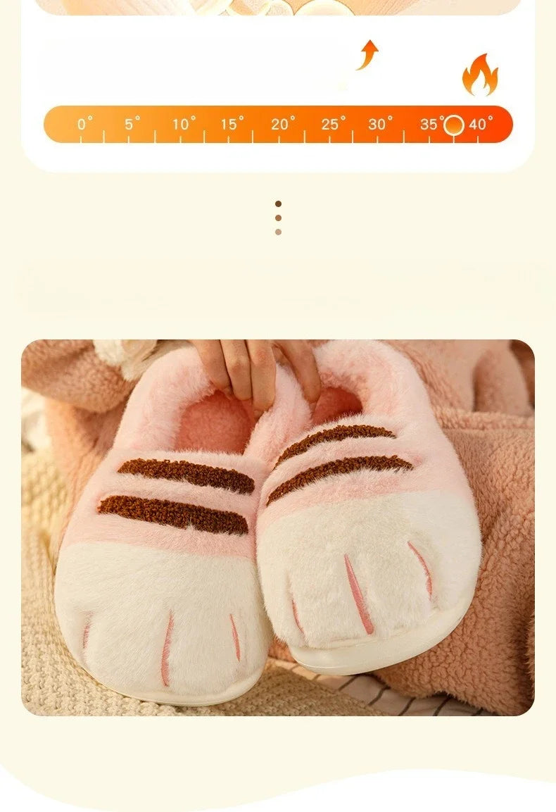 Pantuflas Pata de Gato 🐾 | Zapatillas de Casa Kawaii Peludas para Mujer
