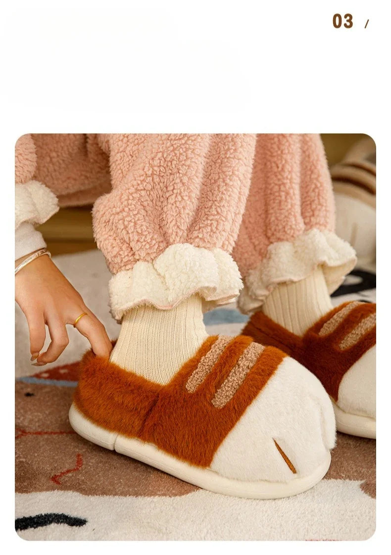 Pantuflas Pata de Gato 🐾 | Zapatillas de Casa Kawaii Peludas para Mujer
