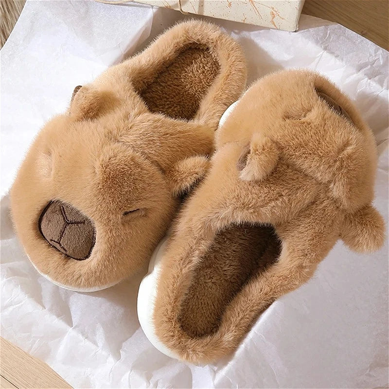 Pantuflas Capybara 🦫 | Zapatillas de Casa Cálidas Antideslizantes para Mujer y Hombre